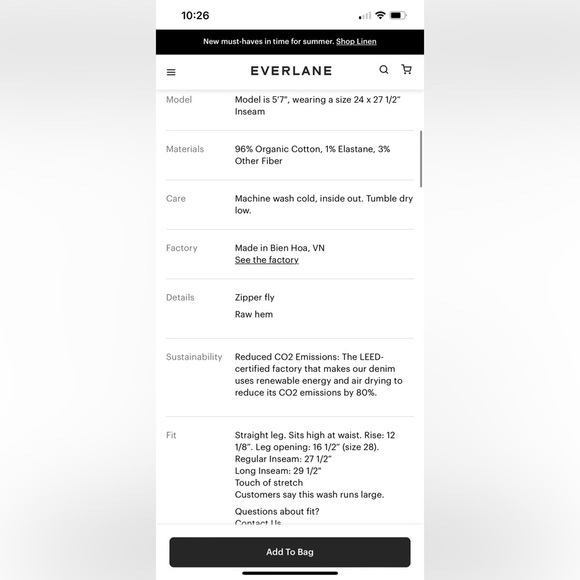 NWT Everlane the way high jean - Picture 4 of 9